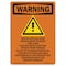 Signmission Safety Sign, OSHA WARNING, 5" Height, Moving Gate Can Cause, Portrait OS-WS-D-35-V-13338 - alternate 1